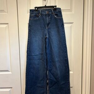 GAP Women's High-Rise Wide Leg Jeans - Dark Blue Indigo